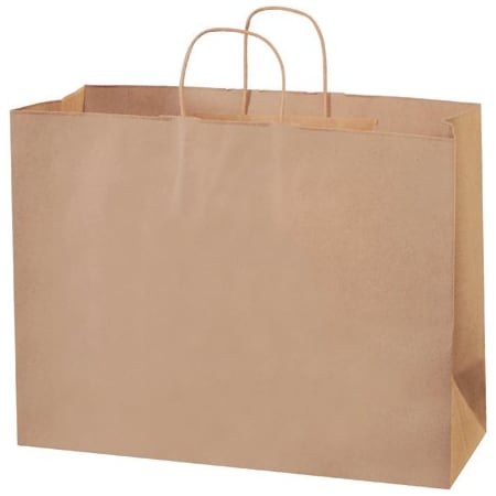 BSC PREFERRED 16 x 6 x 12'' Kraft Paper Shopping Bags, 250PK S-7099